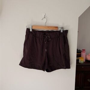 Lululemon Cinchable Drawstring Shorts in eggplant color
